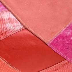 Emilio Pucci Multicolor Exotic and Leather Color Block Frame Clutch