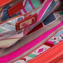 Emilio Pucci Multicolor Exotic and Leather Color Block Frame Clutch