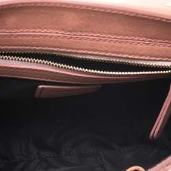 Pre Owned Emilio Pucci Coral Snakeskin Effect Leather Flap Shoulder Bag