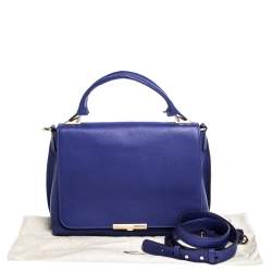 Pre Owned Emilio Pucci Blue Leather Flap Top Handle Bag