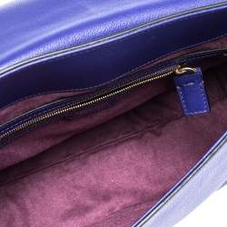 Pre Owned Emilio Pucci Blue Leather Flap Top Handle Bag