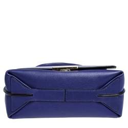 Pre Owned Emilio Pucci Blue Leather Flap Top Handle Bag