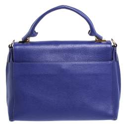 Pre Owned Emilio Pucci Blue Leather Flap Top Handle Bag