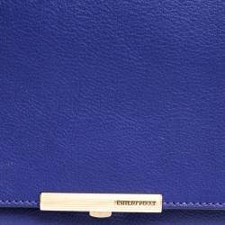 Pre Owned Emilio Pucci Blue Leather Flap Top Handle Bag