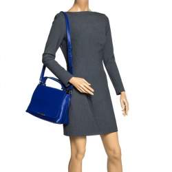 Pre Owned Emilio Pucci Blue Leather Flap Top Handle Bag