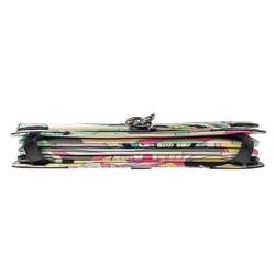 Emilio Pucci Multicolor Printed Satin and Patent Leather Clutch