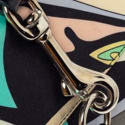 Emilio Pucci Multicolor Printed Satin and Patent Leather Clutch
