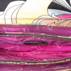 Emilio Pucci Multicolor Printed Satin and Patent Leather Clutch
