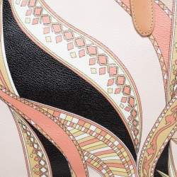 Emilio Pucci Peach Printed Coated Canvas and Leather Zip Tote