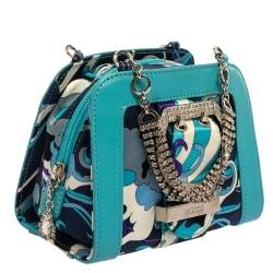 Emilio Pucci Multicolor Satin and Leather Chain Bag