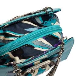 Emilio Pucci Multicolor Satin and Leather Chain Bag