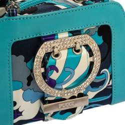 Emilio Pucci Multicolor Satin and Leather Chain Bag