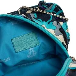 Emilio Pucci Multicolor Satin and Leather Chain Bag