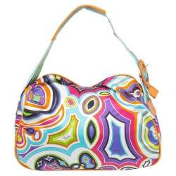 Emilio Pucci Multicolor Printed Fabric Double Pocket Shoulder Bag