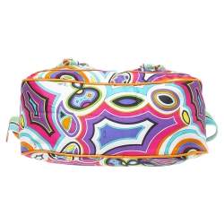 Emilio Pucci Multicolor Printed Fabric Double Pocket Shoulder Bag