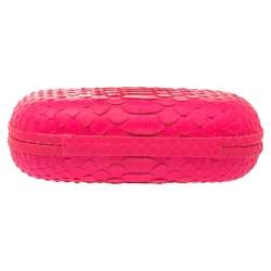 Emilio Pucci Neon Pink Python Eagle Box Clutch