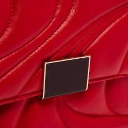 Emilio Pucci Red Quilted Leather Shoulder Bag