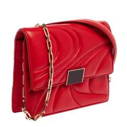 Emilio Pucci Red Quilted Leather Shoulder Bag