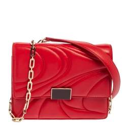 Emilio Pucci Red Quilted Leather Shoulder Bag