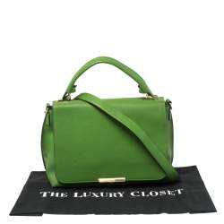 Pre Owned Emilio Pucci Green Leather Flap Top Handle Bag
