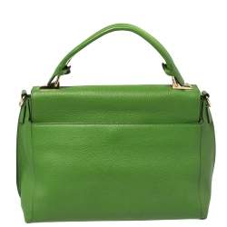 Pre Owned Emilio Pucci Green Leather Flap Top Handle Bag
