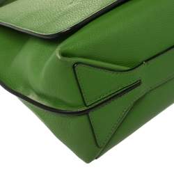 Pre Owned Emilio Pucci Green Leather Flap Top Handle Bag