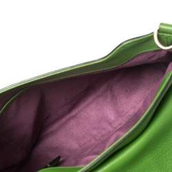 Pre Owned Emilio Pucci Green Leather Flap Top Handle Bag