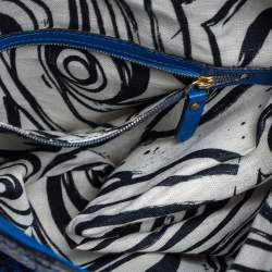 Emilio Pucci Blue Python Fold Over Flap Clutch 
