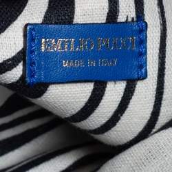 Emilio Pucci Blue Python Fold Over Flap Clutch 