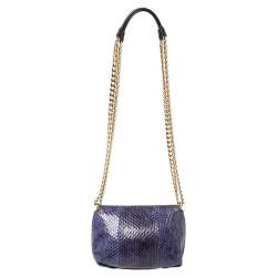 Emilio Pucci Indigo Python Flap Chain Crossbody Bag