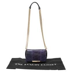 Emilio Pucci Indigo Python Flap Chain Crossbody Bag