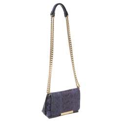 Emilio Pucci Indigo Python Flap Chain Crossbody Bag