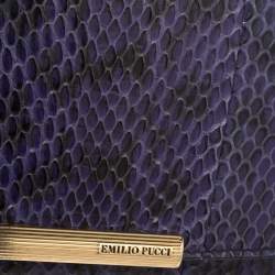 Emilio Pucci Indigo Python Flap Chain Crossbody Bag
