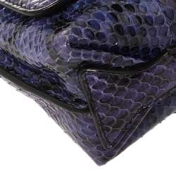 Emilio Pucci Indigo Python Flap Chain Crossbody Bag