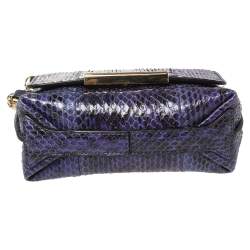 Emilio Pucci Indigo Python Flap Chain Crossbody Bag