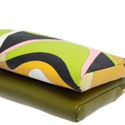 Emilio Pucci Multicolor Printed Coated Canvas and Leather Double Zip Crossbody Bag