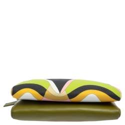 Emilio Pucci Multicolor Printed Coated Canvas and Leather Double Zip Crossbody Bag