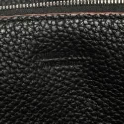 Emilio Pucci Black Grained Leather Printed Shopper Tote