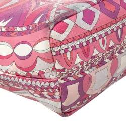 Emilio Pucci Pink Coated Canvas Tote