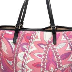 Emilio Pucci Pink Coated Canvas Tote
