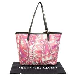 Emilio Pucci Pink Coated Canvas Tote
