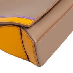 Emilio Pucci Tri Color Leather Mini Pilot Top Handle Bag