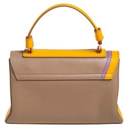 Emilio Pucci Tri Color Leather Mini Pilot Top Handle Bag