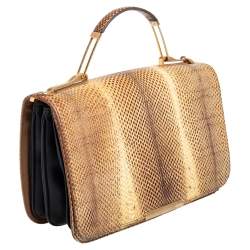 Pre Owned Emilio Pucci Beige/Brown Python Leather Newton Shoulder Bag