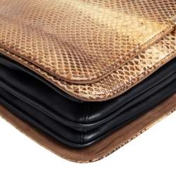 Pre Owned Emilio Pucci Beige/Brown Python Leather Newton Shoulder Bag