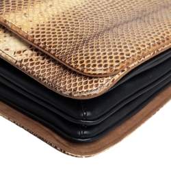 Pre Owned Emilio Pucci Beige/Brown Python Leather Newton Shoulder Bag