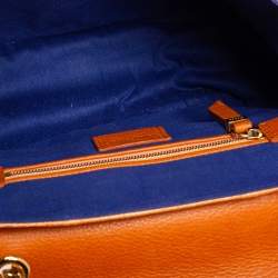 Pre Owned Emilio Pucci Orange Snakeskin Marquise Shoulder Bag