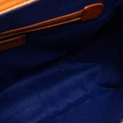 Pre Owned Emilio Pucci Orange Snakeskin Marquise Shoulder Bag