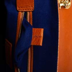 Pre Owned Emilio Pucci Orange Snakeskin Marquise Shoulder Bag