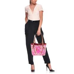 Emilio Pucci Multicolor Printed Coated Canvas And Leather Open Tote